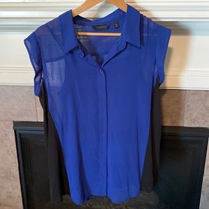 Investments Sheer Button Up Blouse.